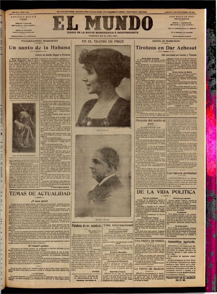 Miniatura de El Mundo del 9 de septiembre de 1922