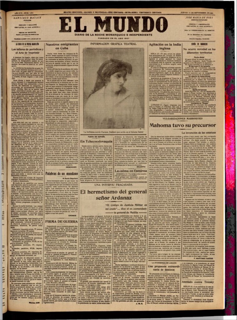 Miniatura de El Mundo del 14 de septiembre de 1922