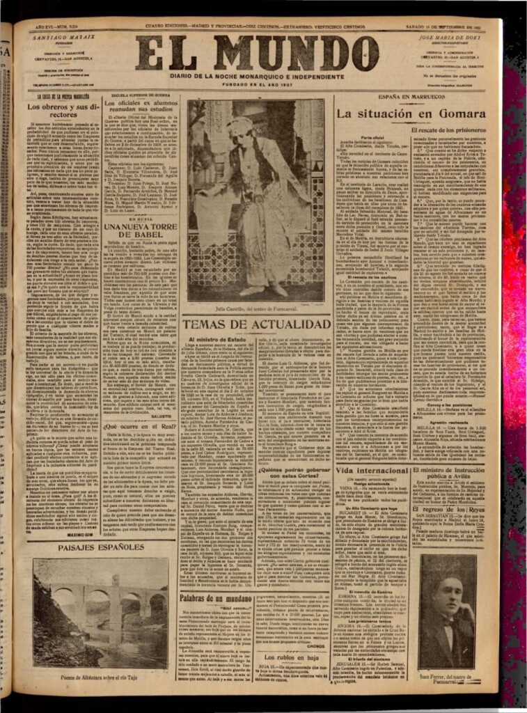 Miniatura de El Mundo del 16 de septiembre de 1922