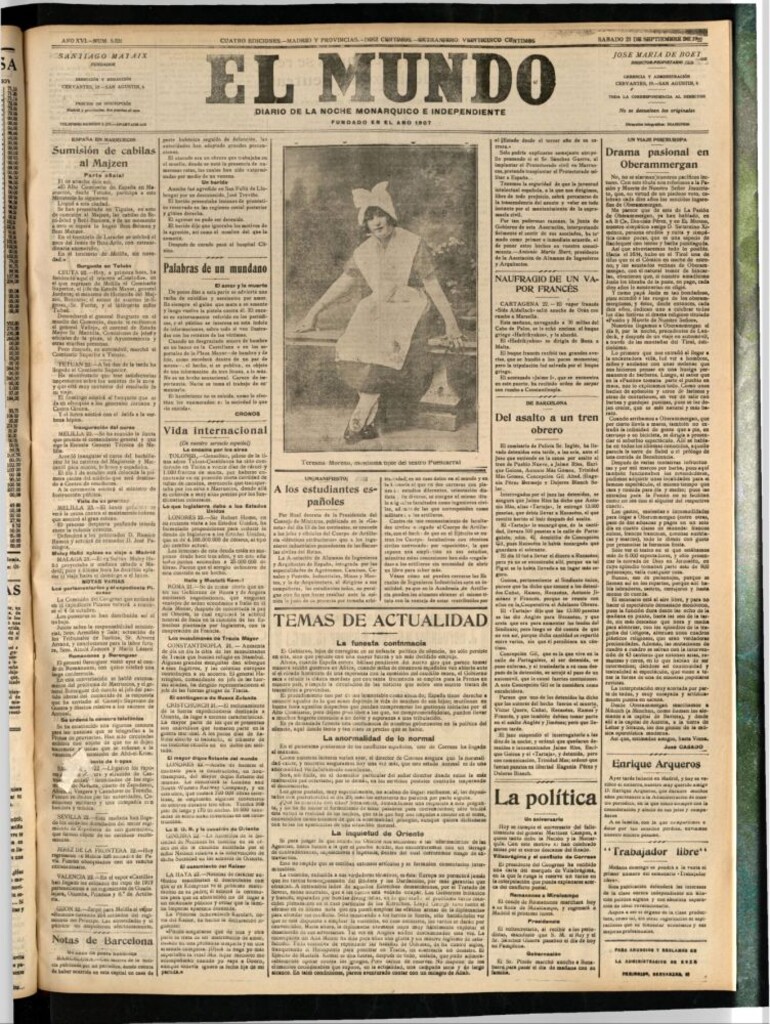 Miniatura de El Mundo del 23 de septiembre de 1922 (edición de provincias)