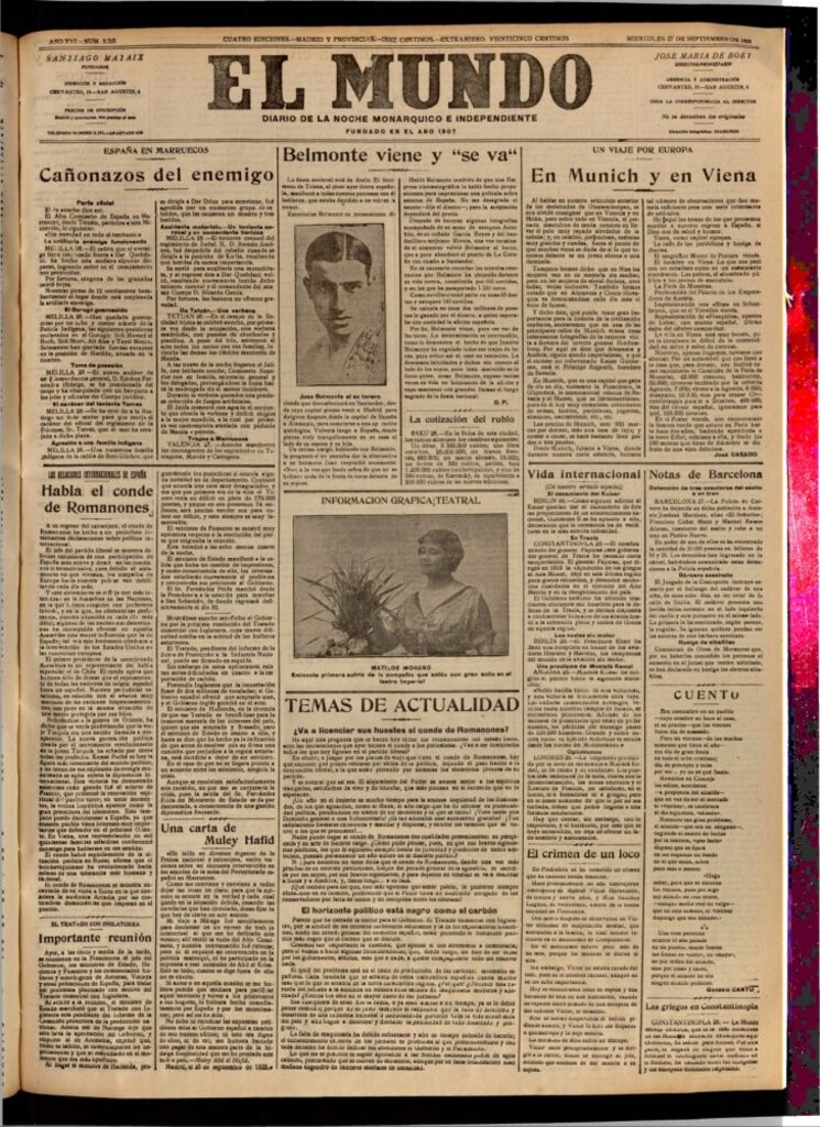 Miniatura de El Mundo del 27 de septiembre de 1922