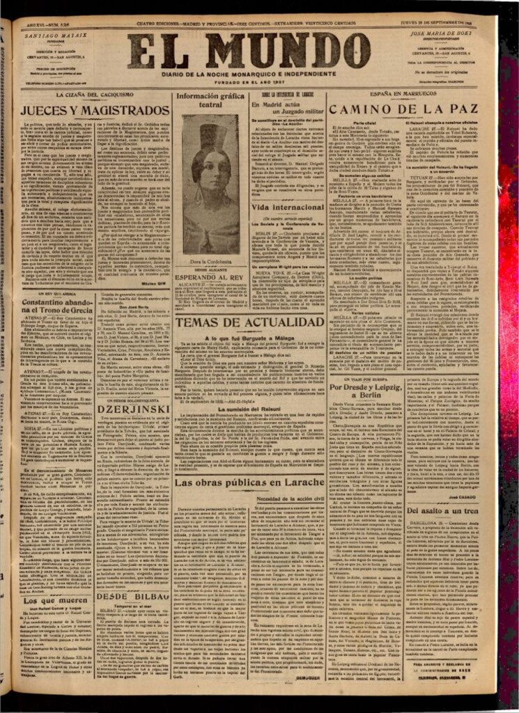 Miniatura de El Mundo del 28 de septiembre de 1922