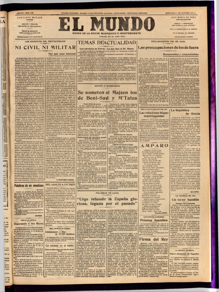 Miniatura de El Mundo del 4 de octubre de 1922