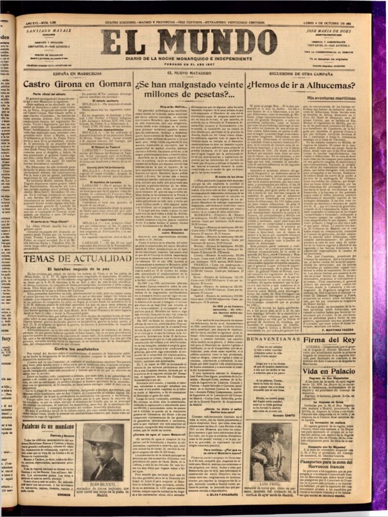 Miniatura de El Mundo del 9 de octubre de 1922