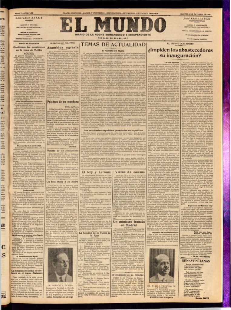Miniatura de El Mundo del 10 de octubre de 1922