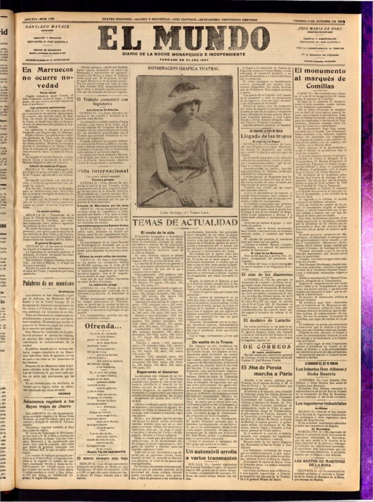 Miniatura de El Mundo del 13 de octubre de 1922