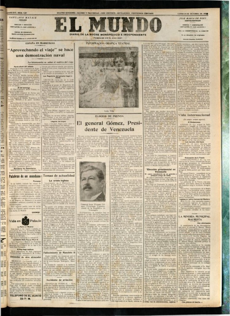 Miniatura de El Mundo del 22 de octubre de 1922 (edición de provincias)