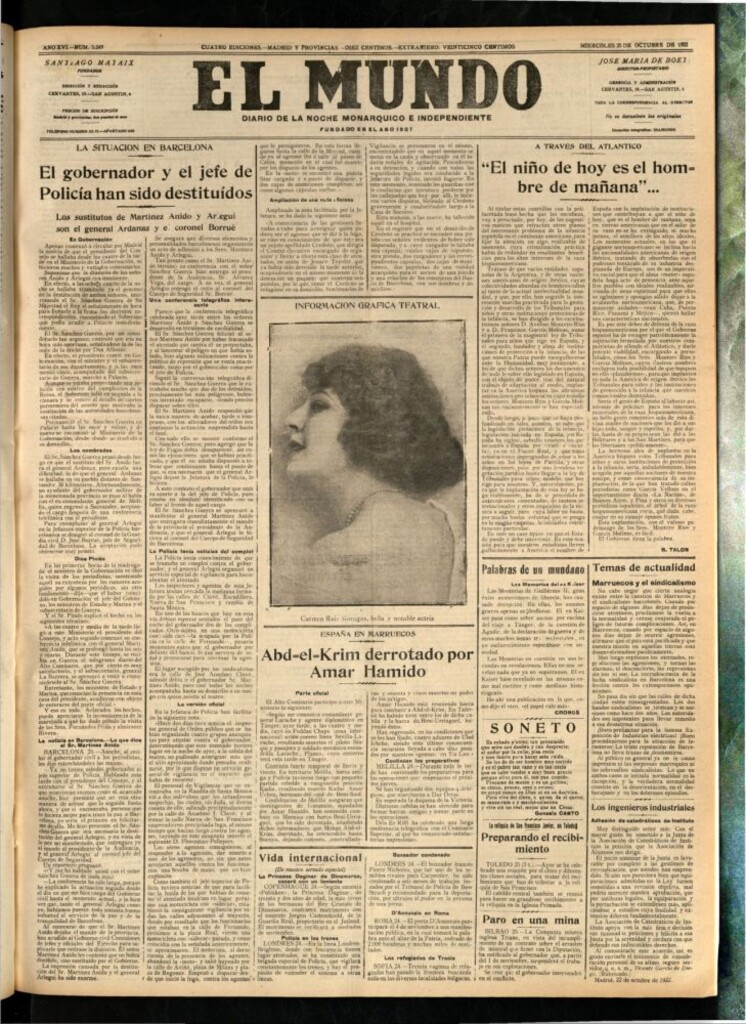 Miniatura de El Mundo del 25 de octubre de 1922 (edición de provincias)