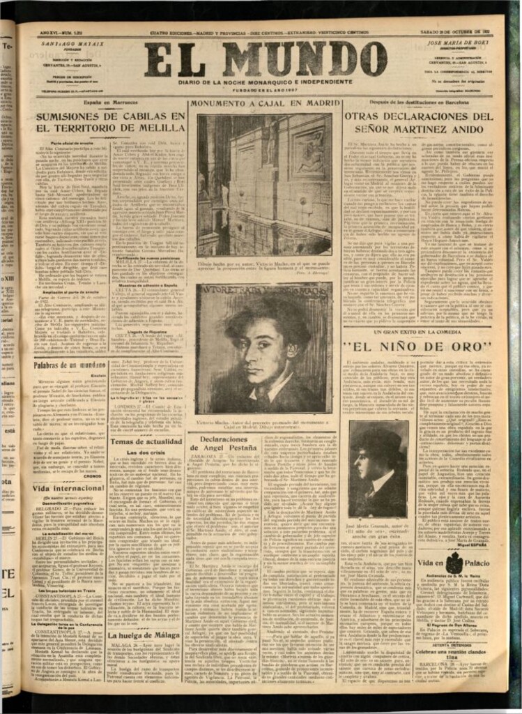 Miniatura de El Mundo del 28 de octubre de 1922 (edición de provincias)