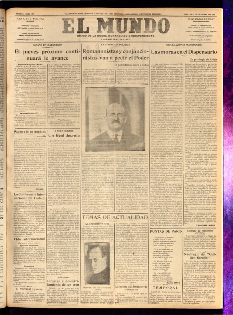 Miniatura de El Mundo del 31 de octubre de 1922