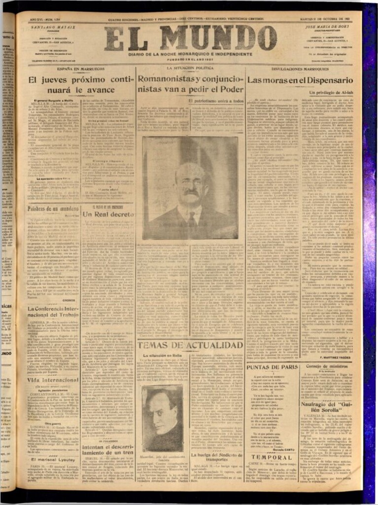 Miniatura de El Mundo del 31 de octubre de 1922 (edición de provincias)