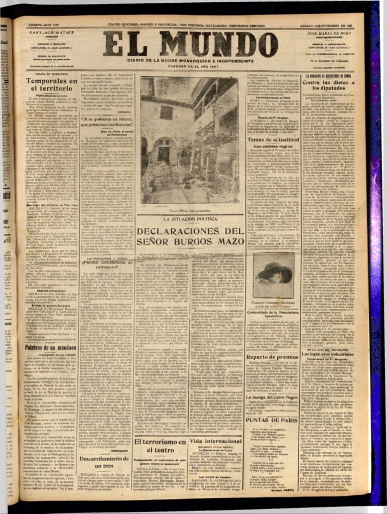 Miniatura de El Mundo del 4 de noviembre de 1922 (edición de provincias)
