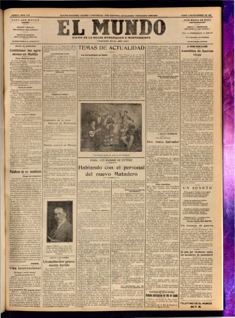 Miniatura de El Mundo del 6 de noviembre de 1922