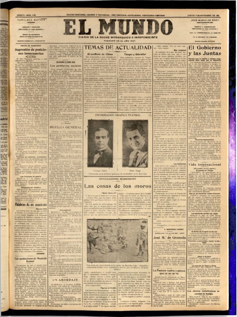 Miniatura de El Mundo del 9 de noviembre de 1922 (edición de provincias)