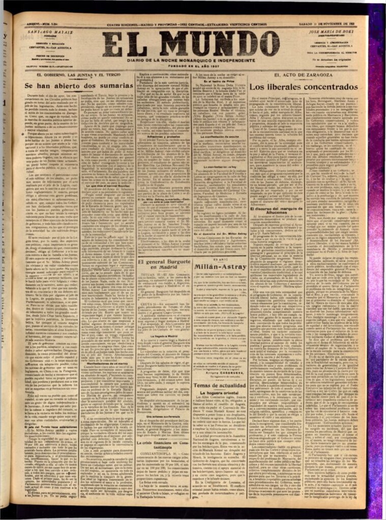 Miniatura de El Mundo del 11 de noviembre de 1922
