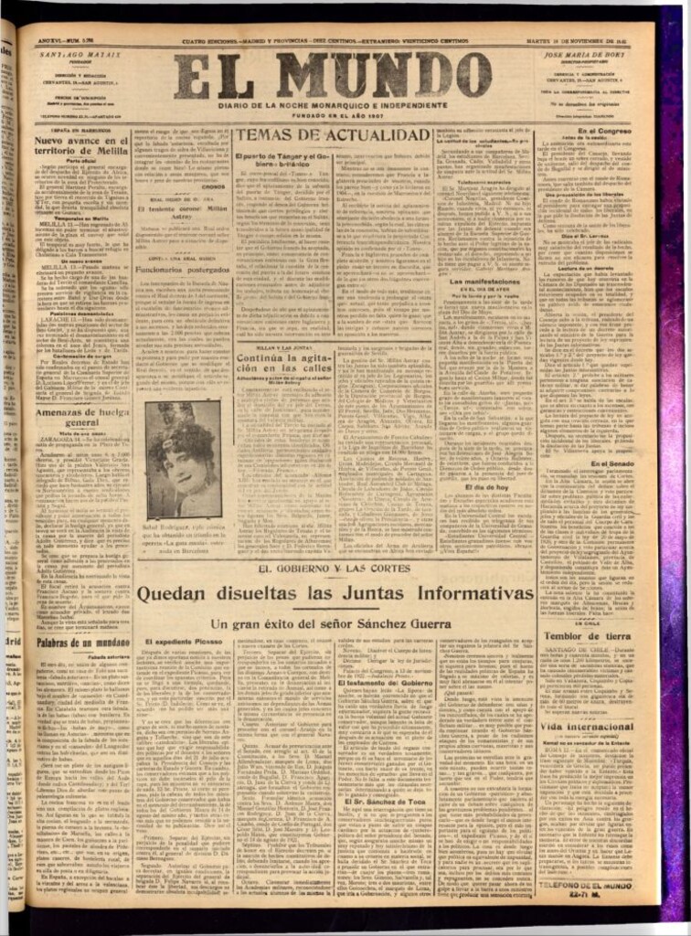 Miniatura de El Mundo del 14 de noviembre de 1922