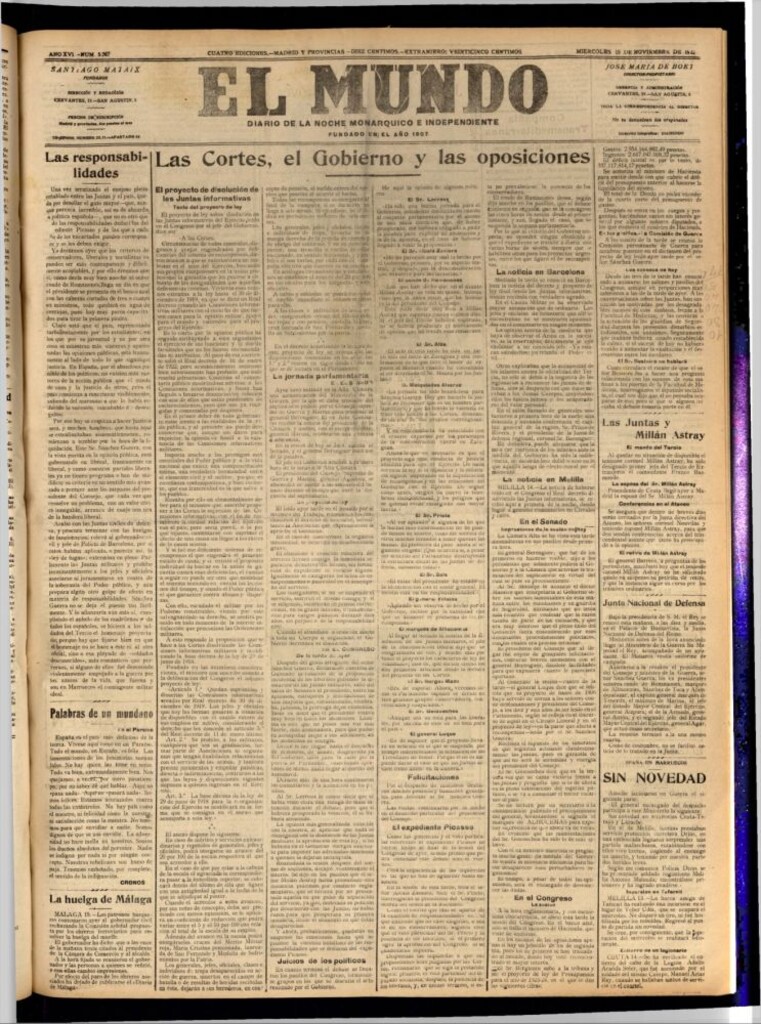 Miniatura de El Mundo del 15 de noviembre de 1922 (edición de provincias)