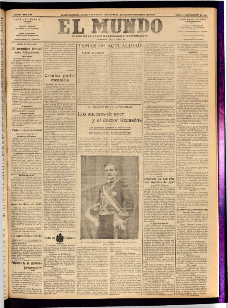 Miniatura de El Mundo del 16 de noviembre de 1922