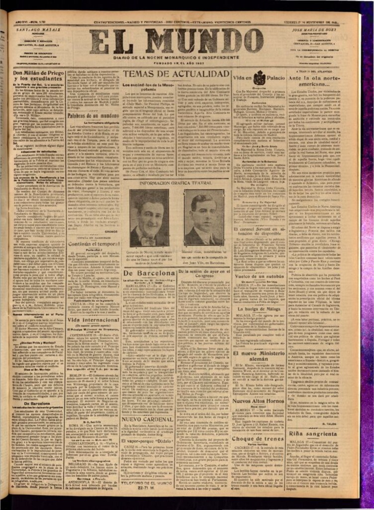 Miniatura de El Mundo del 17 de noviembre de 1922