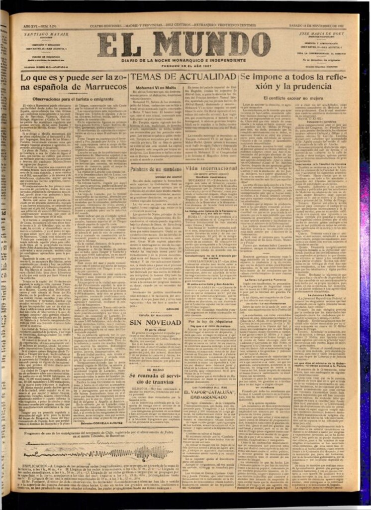 Miniatura de El Mundo del 18 de noviembre de 1922 (edición de provincias)