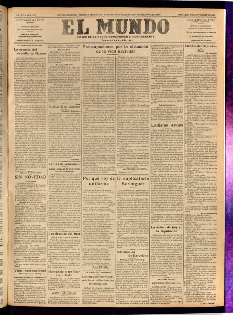 Miniatura de El Mundo del 22 de noviembre de 1922