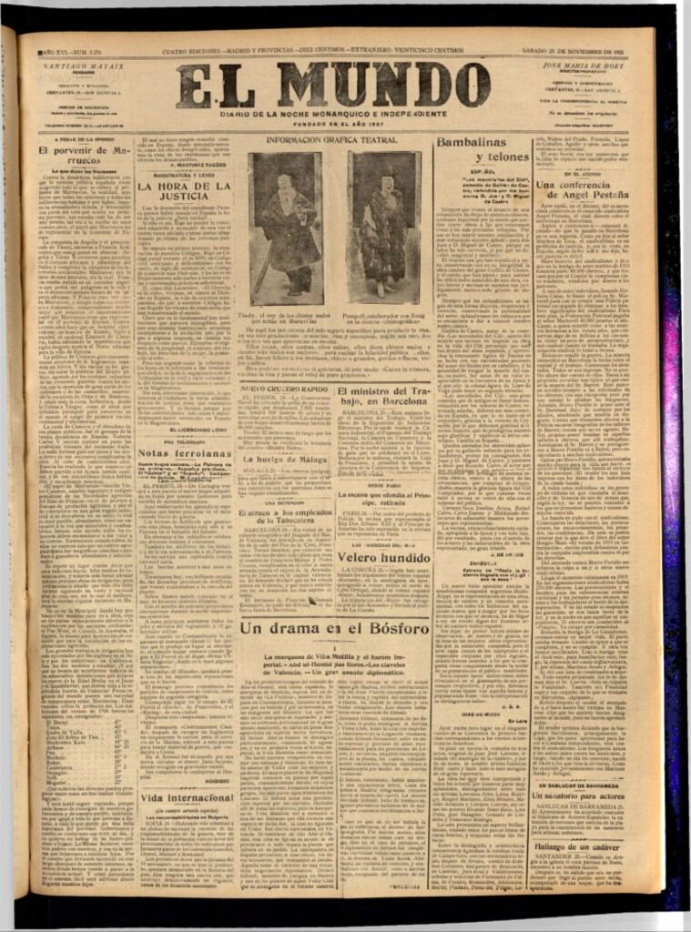 Miniatura de El Mundo del 25 de noviembre de 1922 (edición de provincias)