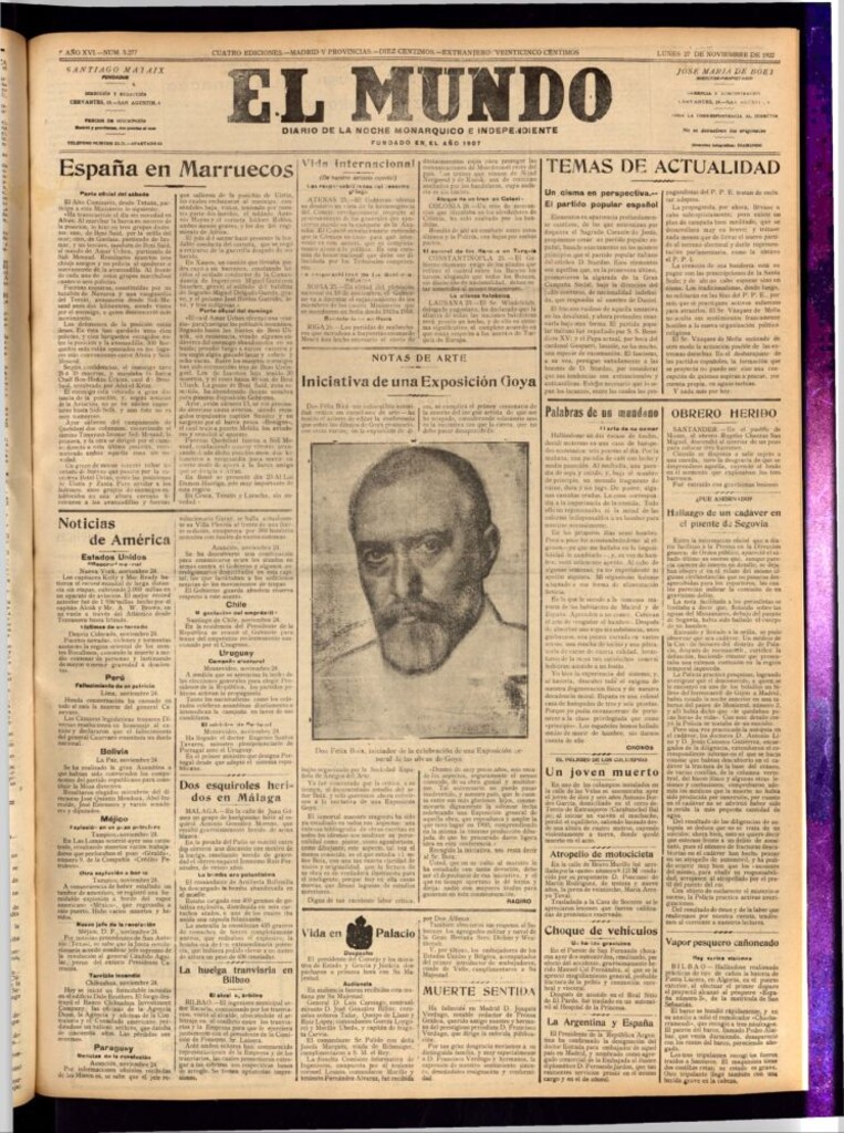 Miniatura de El Mundo del 27 de noviembre de 1922