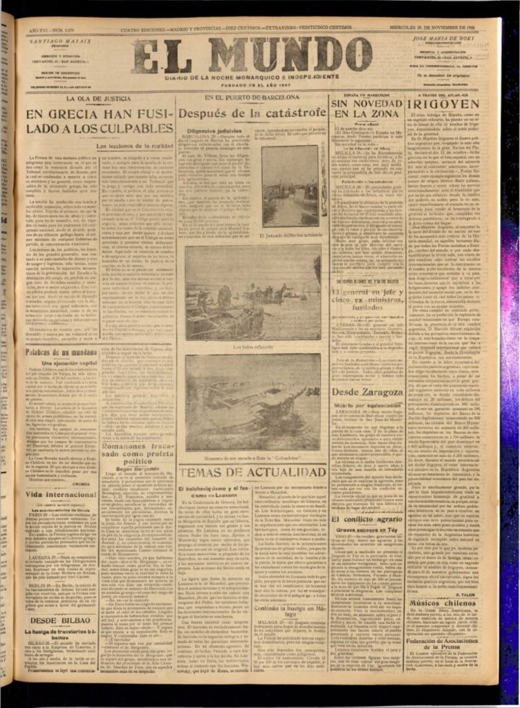 Miniatura de El Mundo del 29 de noviembre de 1922 (edición de provincias)