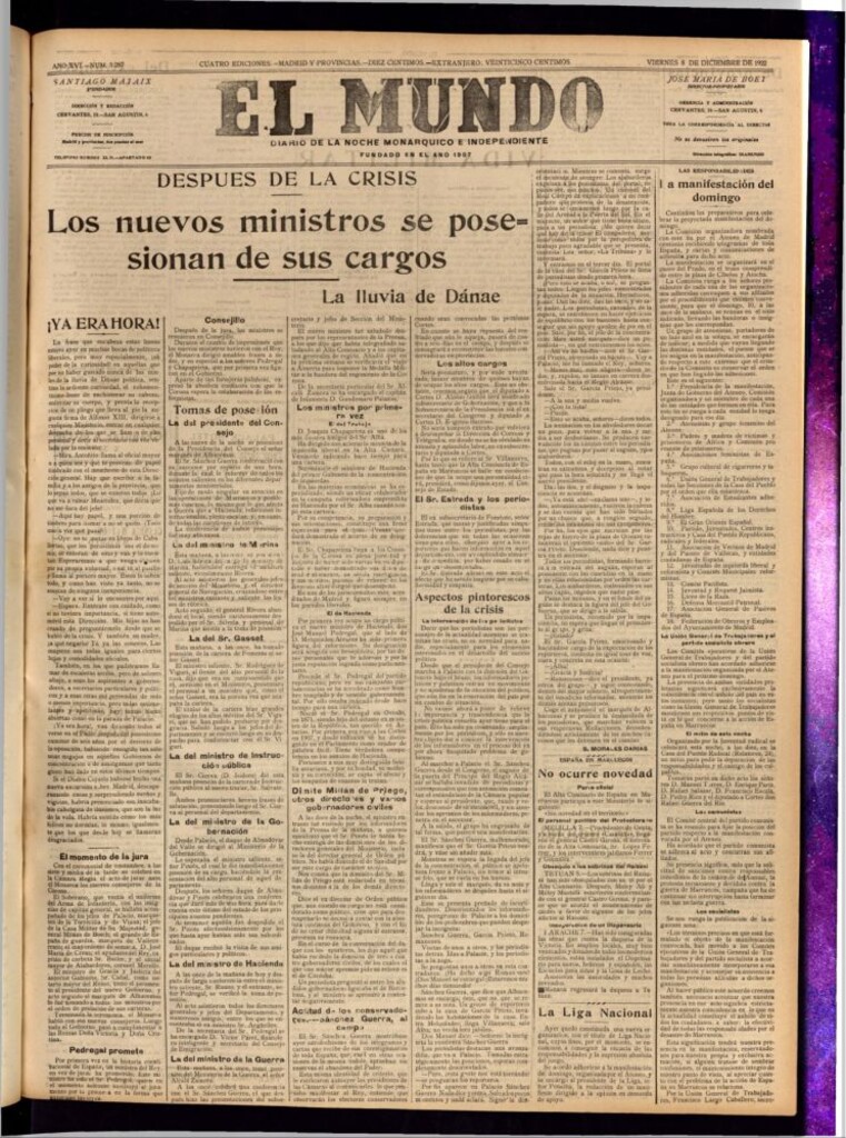 Miniatura de El Mundo del 8 de diciembre de 1922