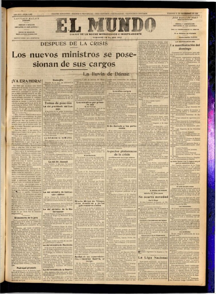 Miniatura de El Mundo del 8 de diciembre de 1922 (edición de provincias)
