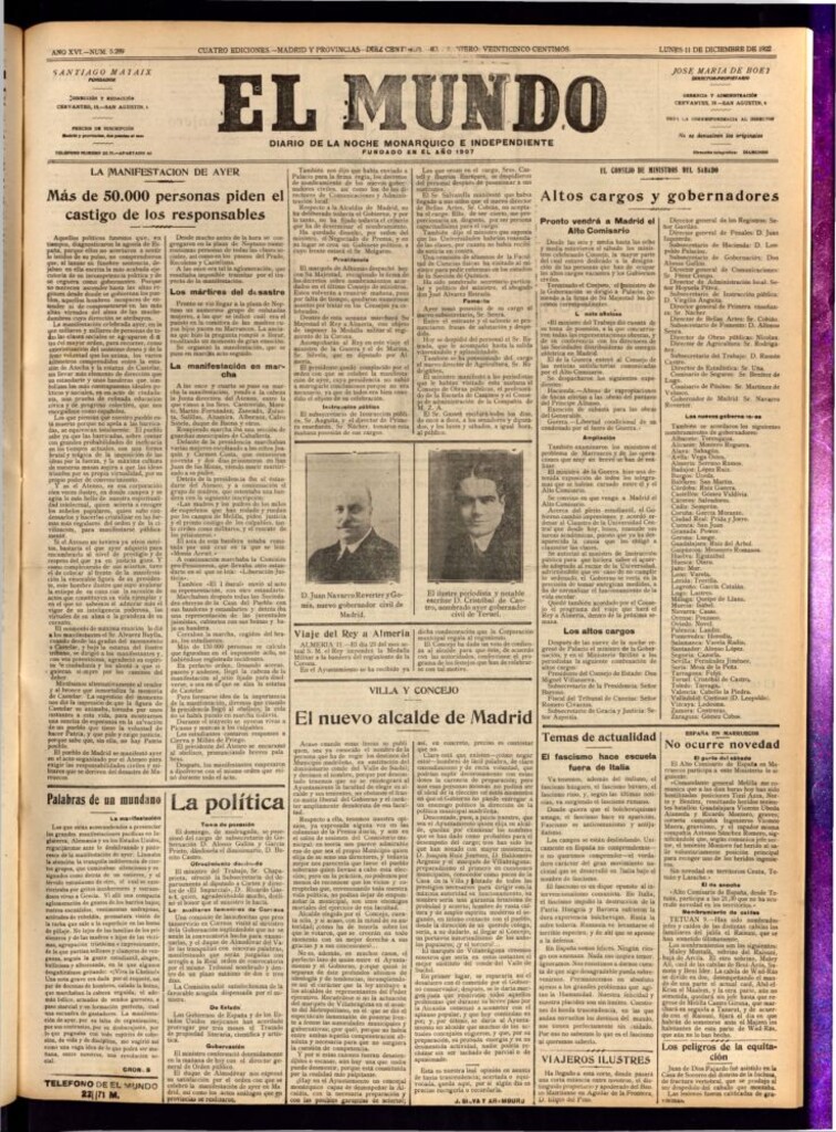 Miniatura de El Mundo del 11 de diciembre de 1922