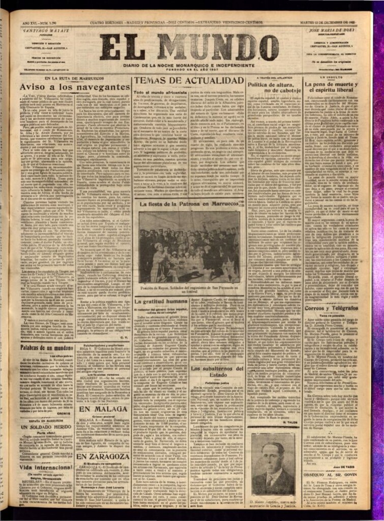 Miniatura de El Mundo del 12 de diciembre de 1922