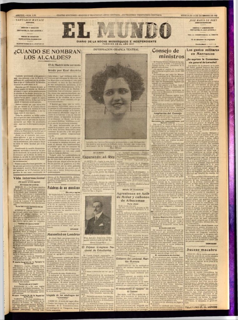 Miniatura de El Mundo del 13 de diciembre de 1922