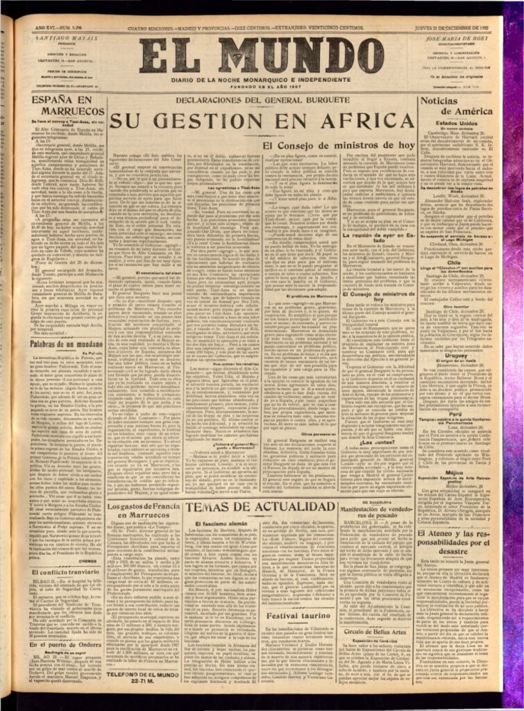 Miniatura de El Mundo del 21 de diciembre de 1922