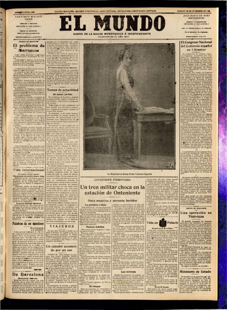 Miniatura de El Mundo del 23 de diciembre de 1922 (edición de provincias)