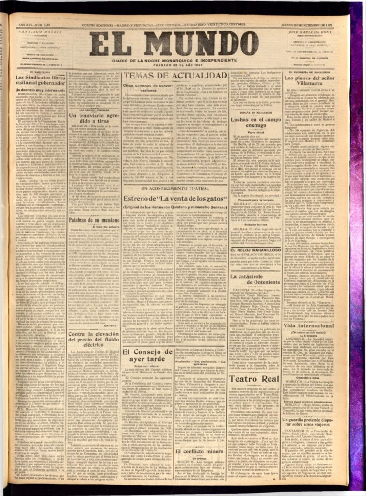Miniatura de El Mundo del 28 de diciembre de 1922