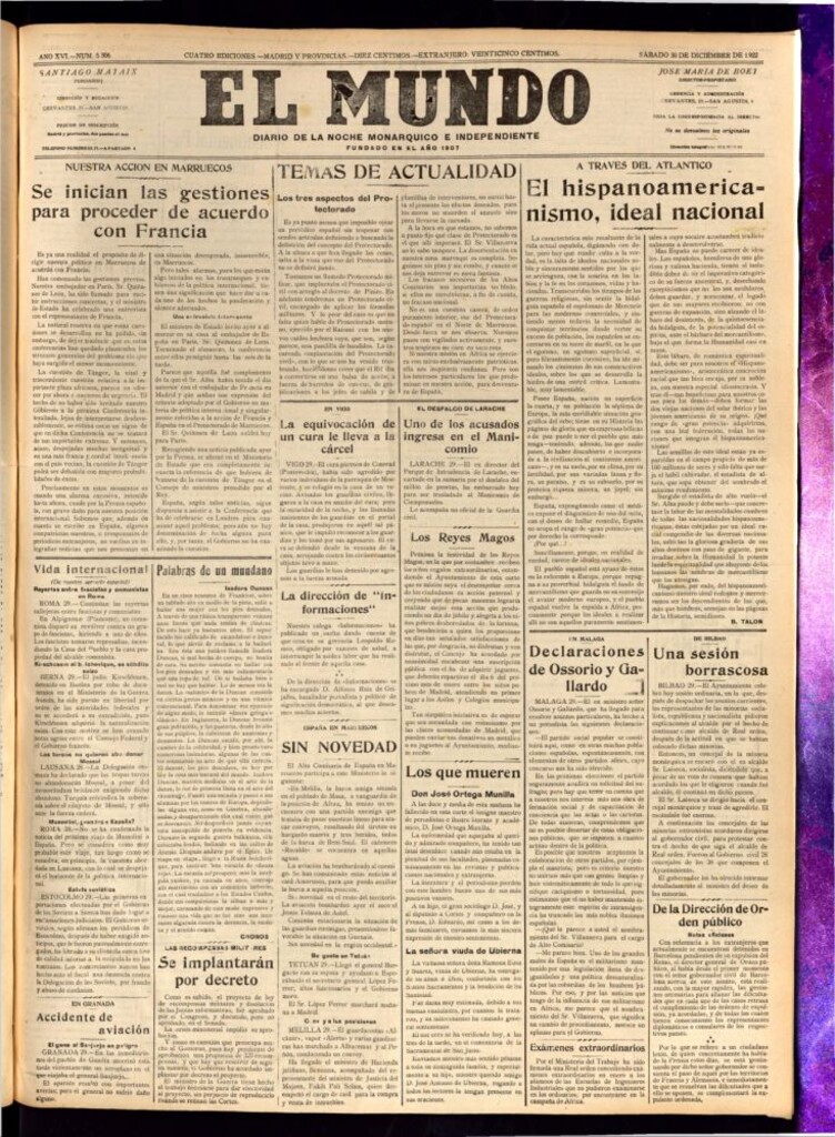 Miniatura de El Mundo del 30 de diciembre de 1922