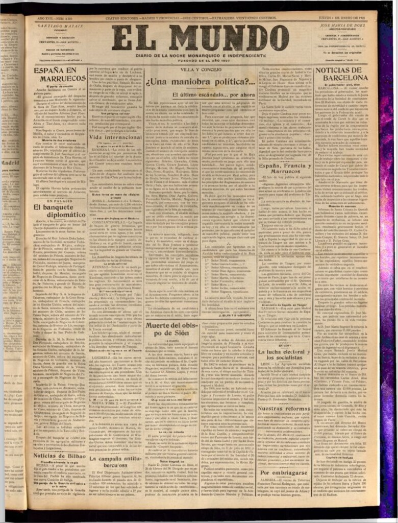 Miniatura de El Mundo del 4 de enero de 1923