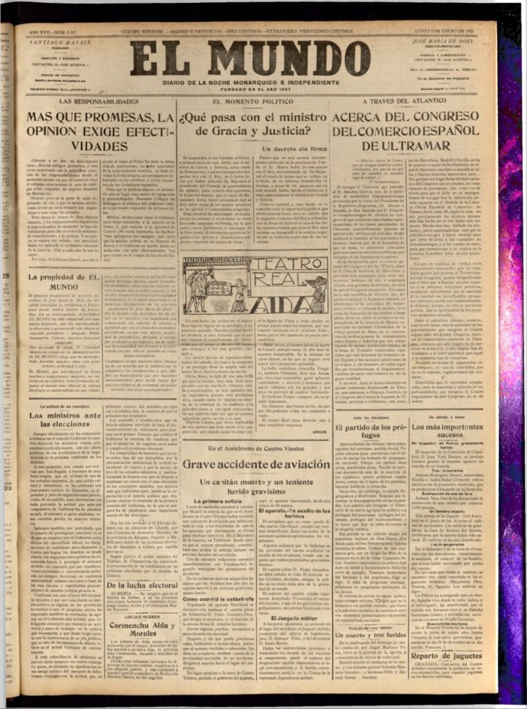 Miniatura de El Mundo del 8 de enero de 1923