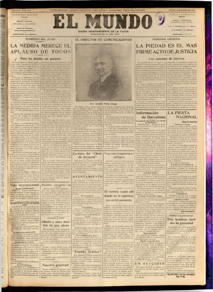 Miniatura de El Mundo del 11 de enero de 1923