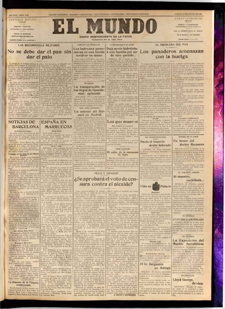 Miniatura de El Mundo del 20 de enero de 1923