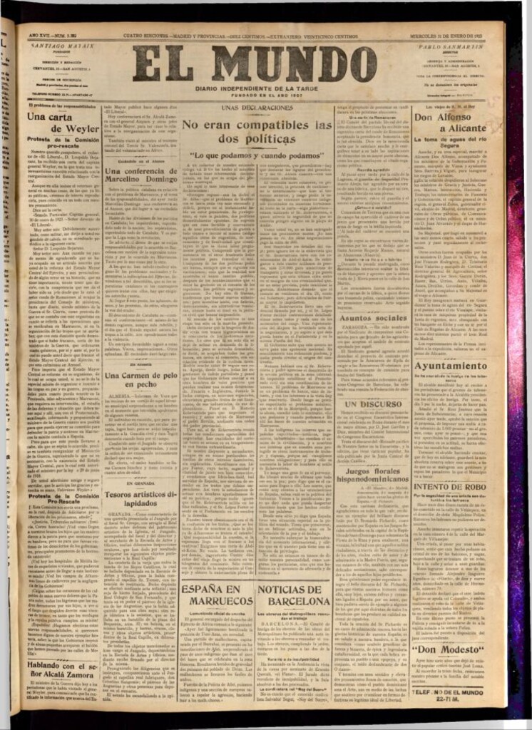 Miniatura de El Mundo del 31 de enero de 1923
