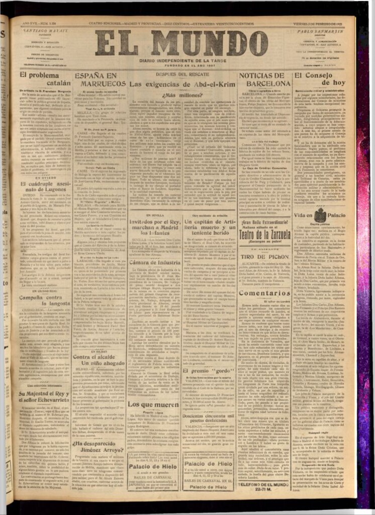 Miniatura de El Mundo del 2 de febrero de 1923