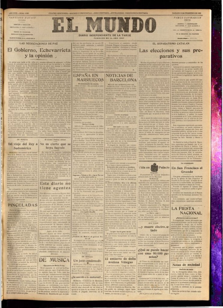 Miniatura de El Mundo del 3 de febrero de 1923