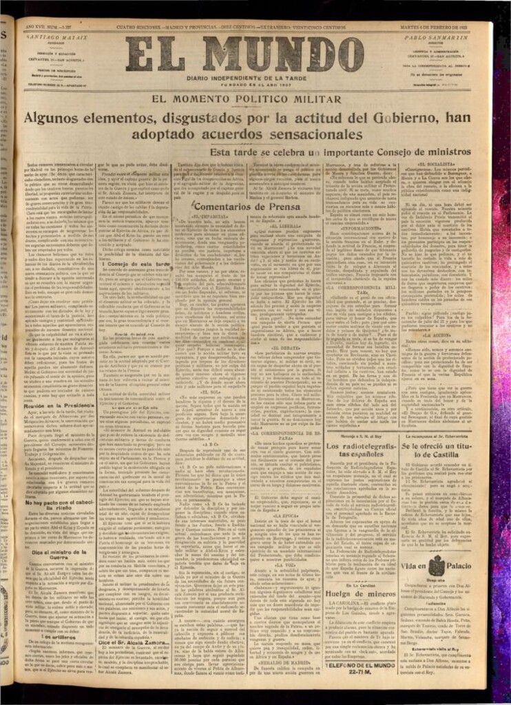 Miniatura de El Mundo del 6 de febrero de 1923