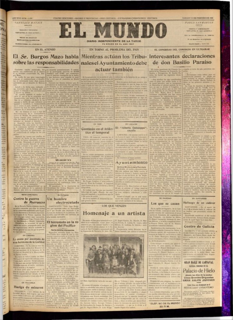 Miniatura de El Mundo del 10 de febrero de 1923