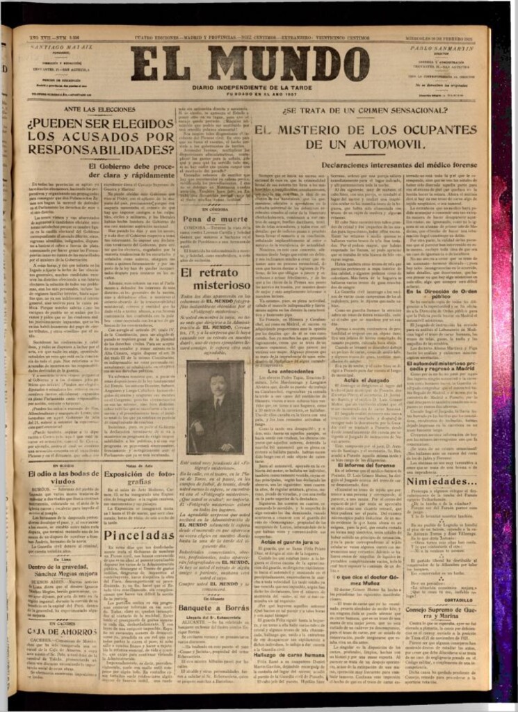 Miniatura de El Mundo del 28 de febrero de 1923