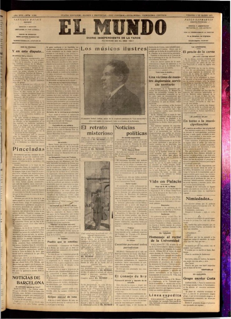 Miniatura de El Mundo del 2 de marzo de 1923