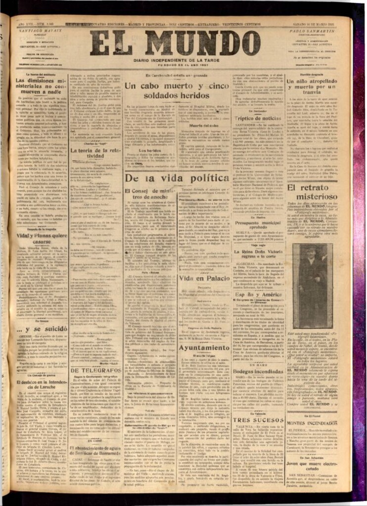 Miniatura de El Mundo del 10 de marzo de 1923