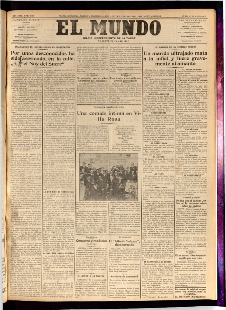 Miniatura de El Mundo del 12 de marzo de 1923